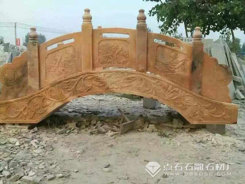 石拱橋  景觀橋 晚霞紅